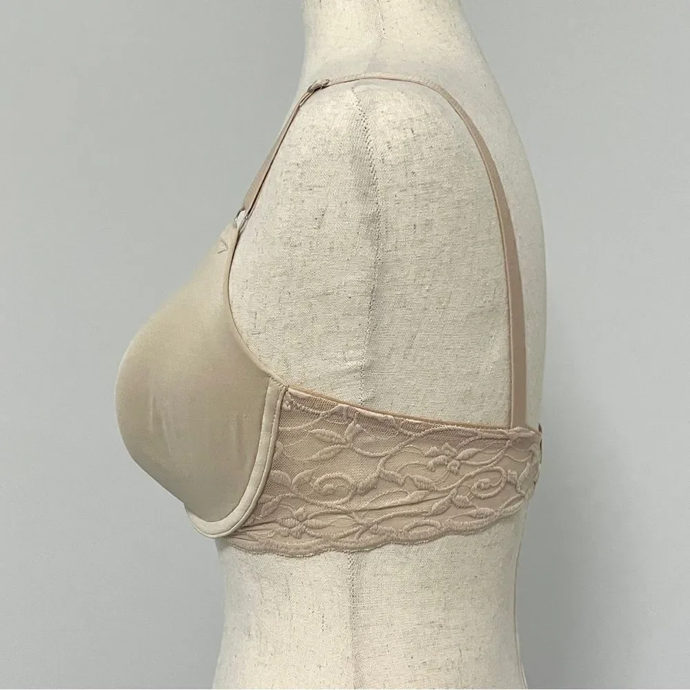 Wacoal Reverie Seamless Contour Bra 32D Underwire Lace Tan 65360 Like New